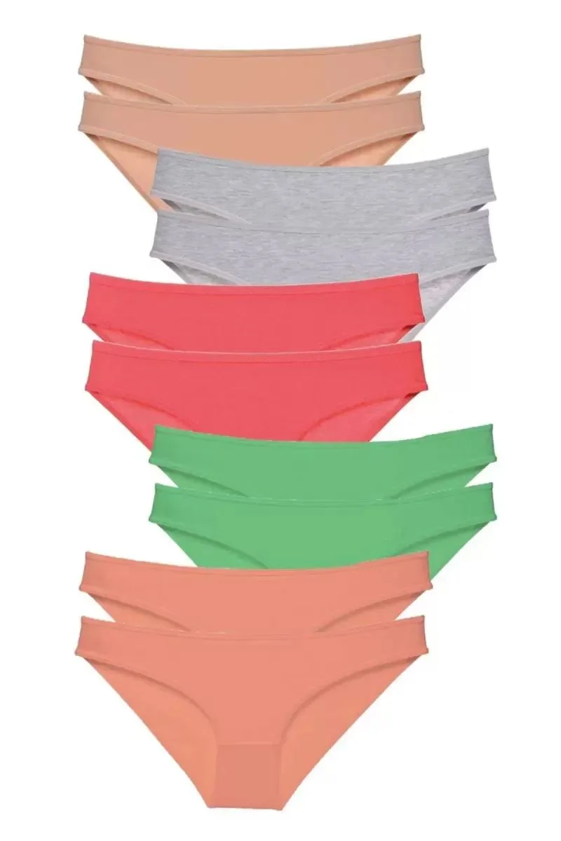 10 Adet Süper Eko Set Likralı Kadın Slip Külot Soft Renkler