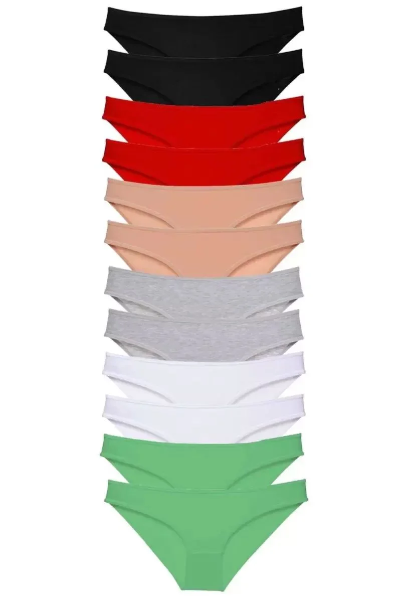 12 Adet Süper Eko Set Likralı Kadın Slip Külot Set 2