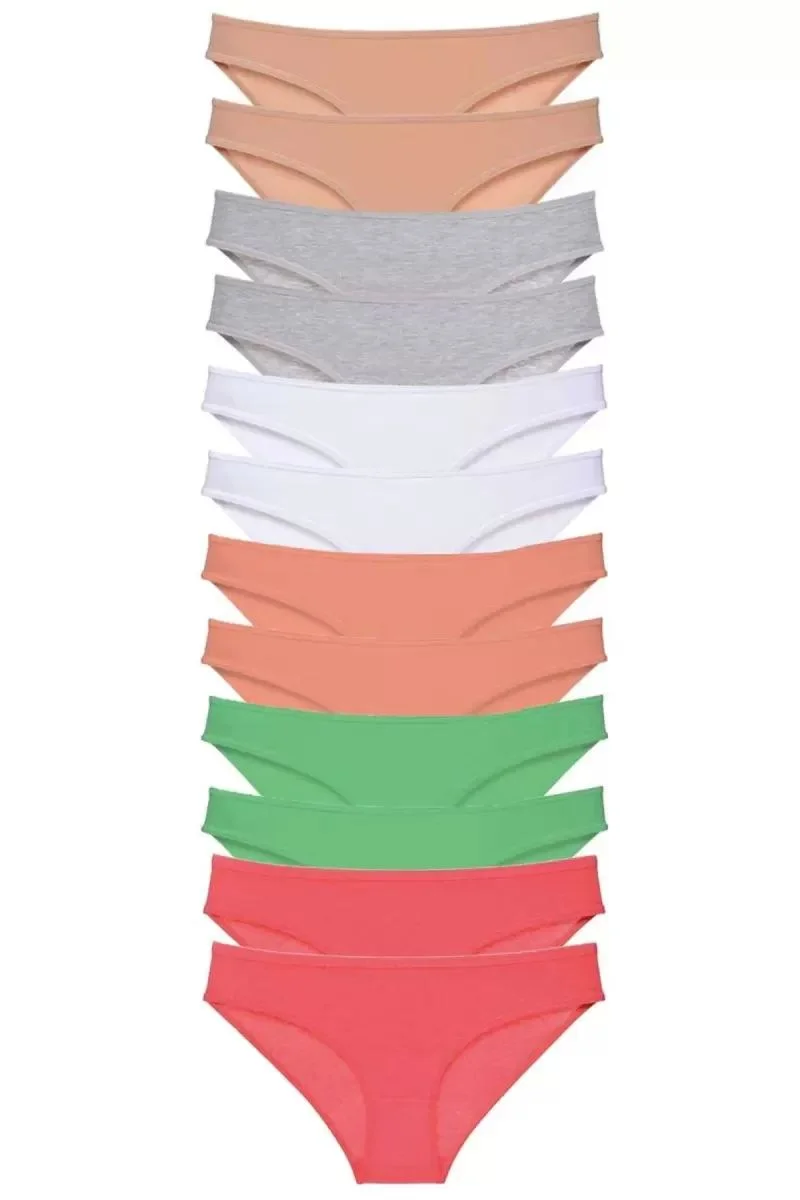 12 Adet Süper Eko Set Likralı Kadın Slip Külot Set 6