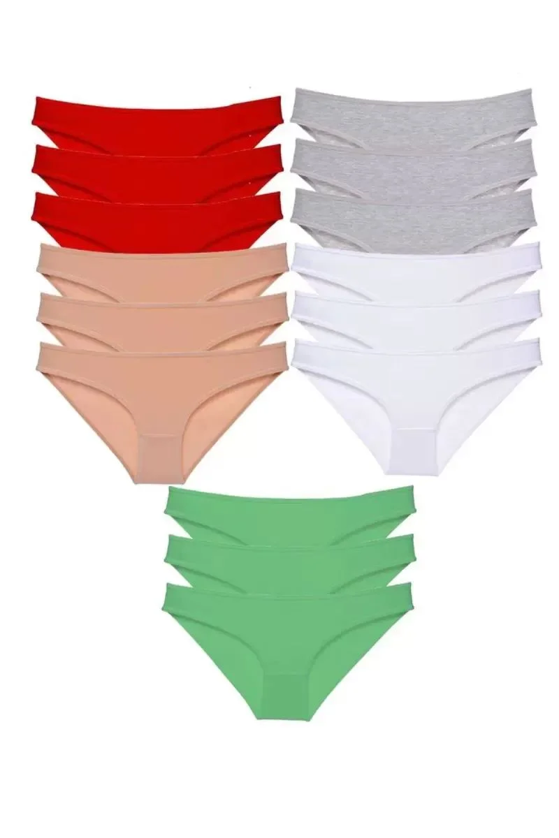 15 Adet Süper Eko Set Likralı Kadın Slip Külot 521