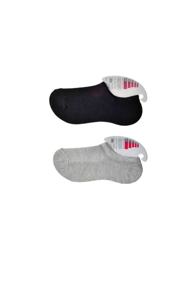 Siyah Ve Gri Kadın Görünmez Çorap 9 Çift