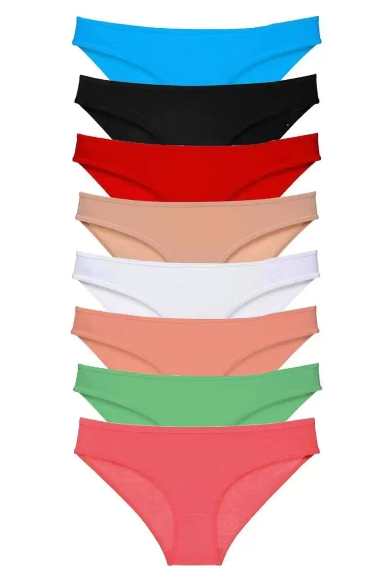 8 Adet Süper Eko Set Likralı Kadın Slip Külot Set 5