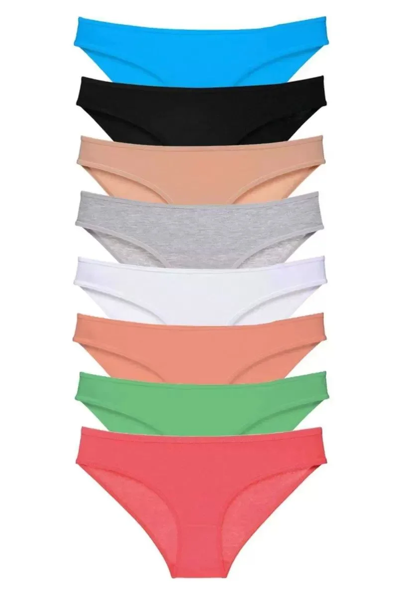 8 Adet Süper Eko Set Likralı Kadın Slip Külot Set 7