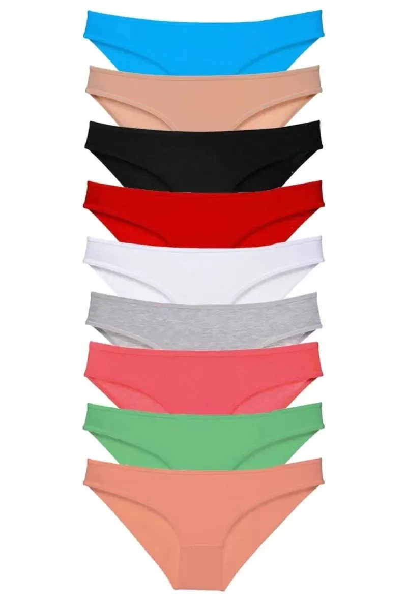 9 Adet Süper Eko Set Likralı Kadın Slip Külot Tüm Renkler