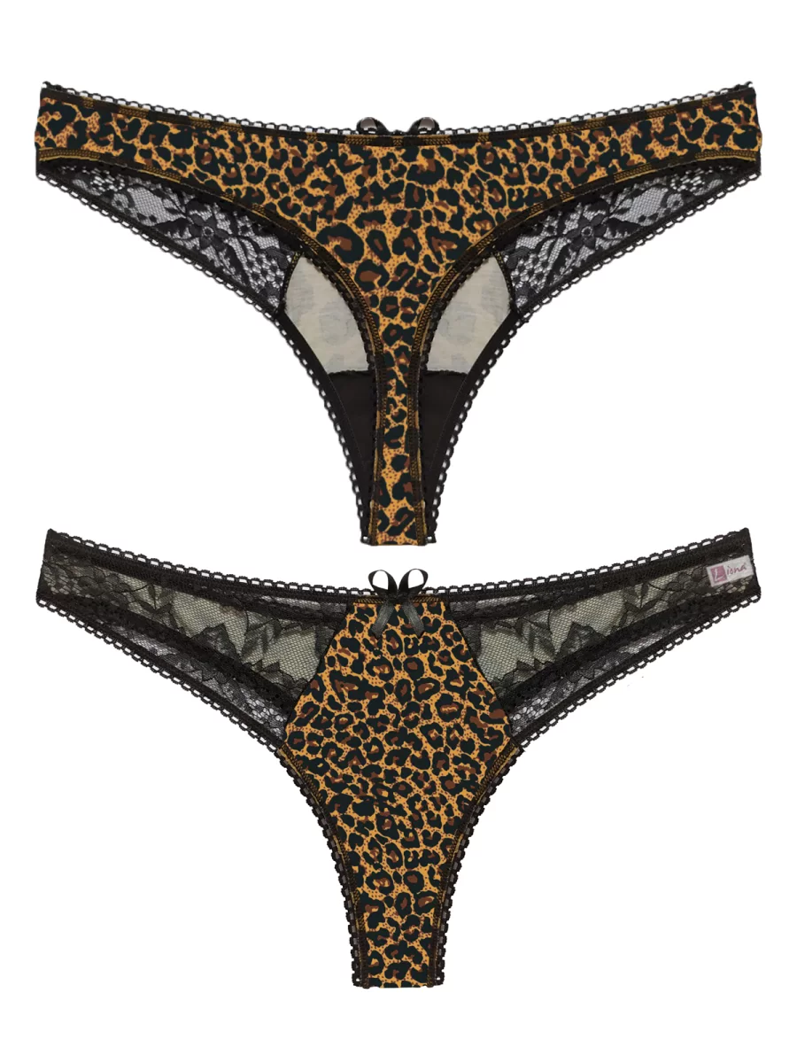 Büyük Beden Leopar Desenli Fantazi G String Bato Külot