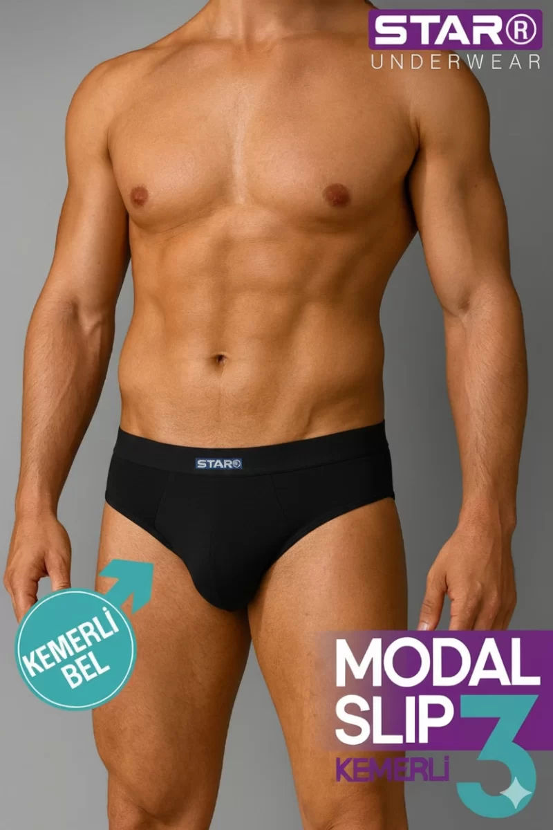 Star 109 Erkek  3'lü Modal Slip