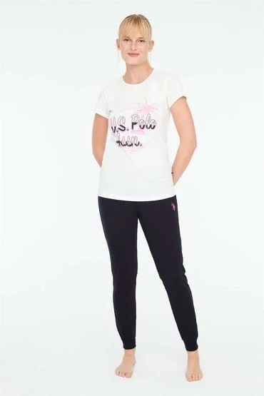 U.S Polo 16878 Kadın Yuvarlak Yaka Pijama Takım
