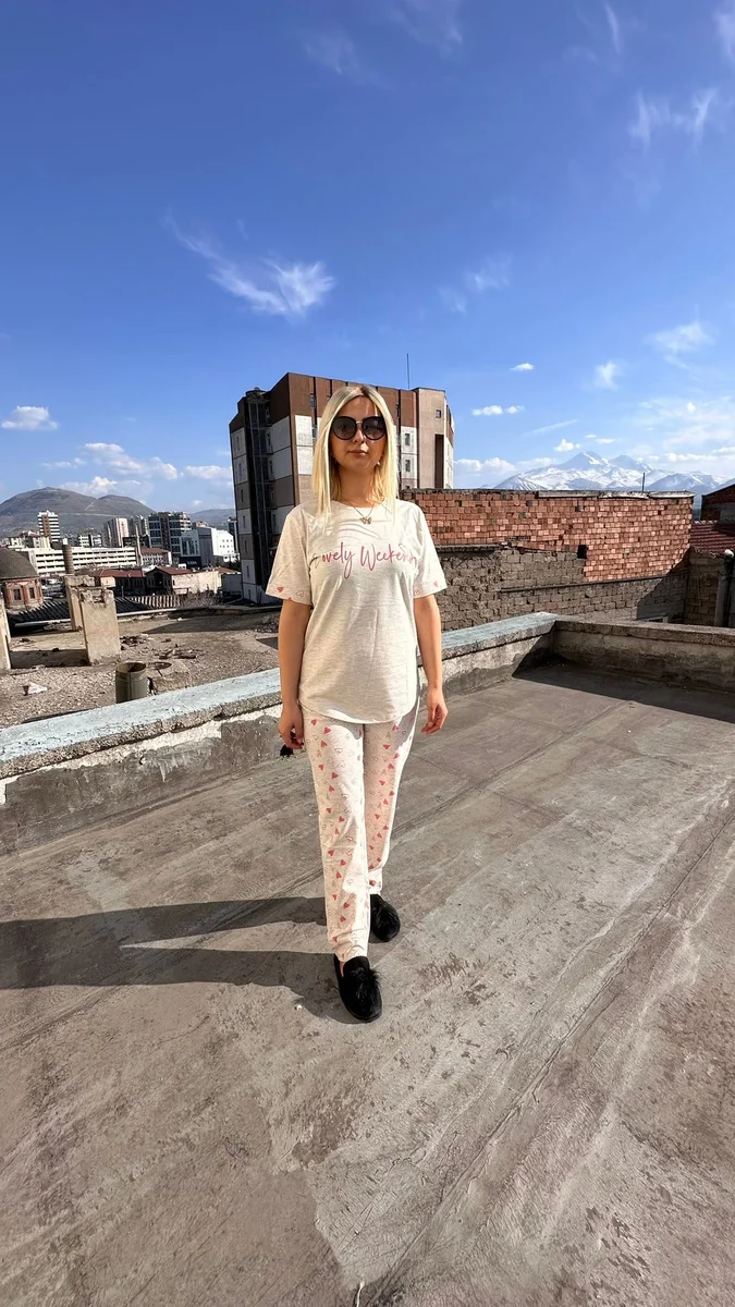 Alissa 6042 Bayan Kısa Kol Pijama Takımı