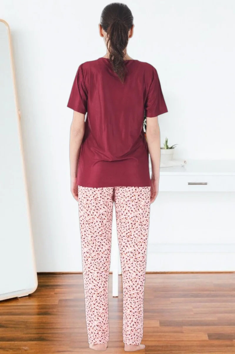 Estiva 25165 Kadın Marla Çiçekli Kısa Kol Pijama Takımı