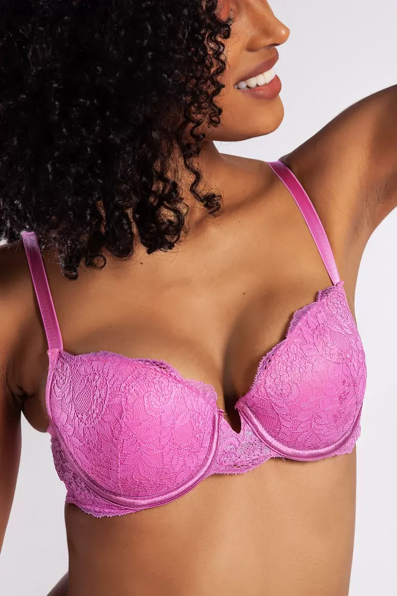 G.Colors Balconette Foam Push Up Bra, Koyu Pembe Konforlu ve Şık Sütyen