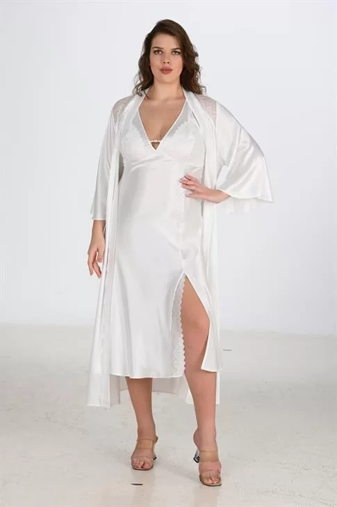 2li Ekru Sabahlık Takımı Bigsize 6224