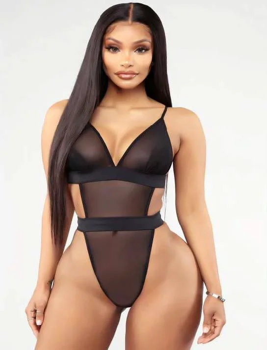 Siyah Transparan Tül Fantezi Babydoll