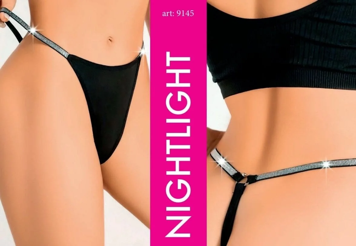 Nightlıght 9145 Kadın Parlak Taşlı Tanga