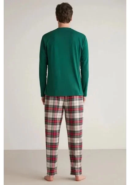 Nautıca M630 Erkek Uzun Kollu Ekoseli Pijama Takımı