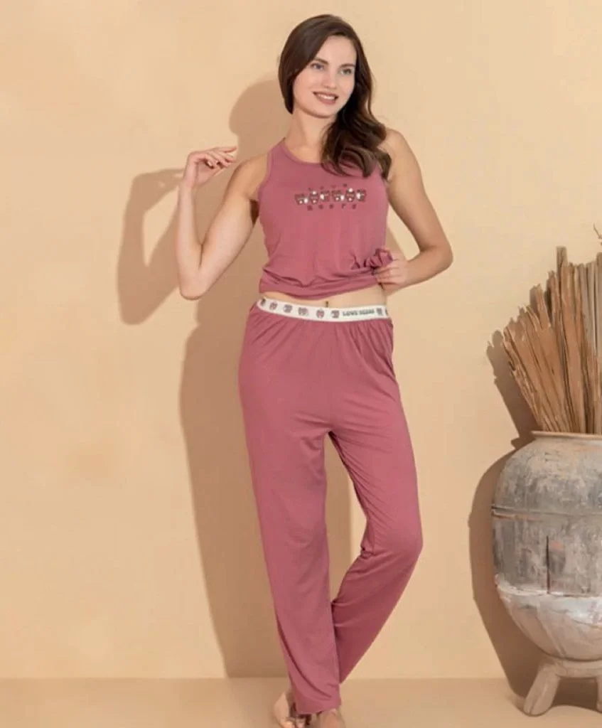 Boyraz 20615 Kadın Milan Kumaş Atlet Pijama Takımı
