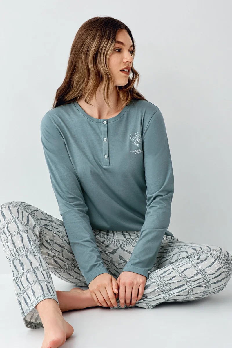 Arnetta 3406-X Kadın Battal Uzun Kol Pijama Takım
