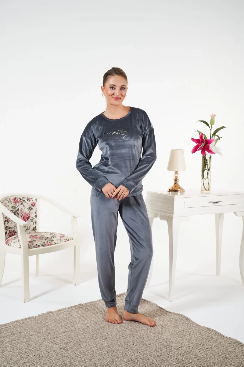 Estiva 25383 Uzun Kol Kadife Pijama Takımı