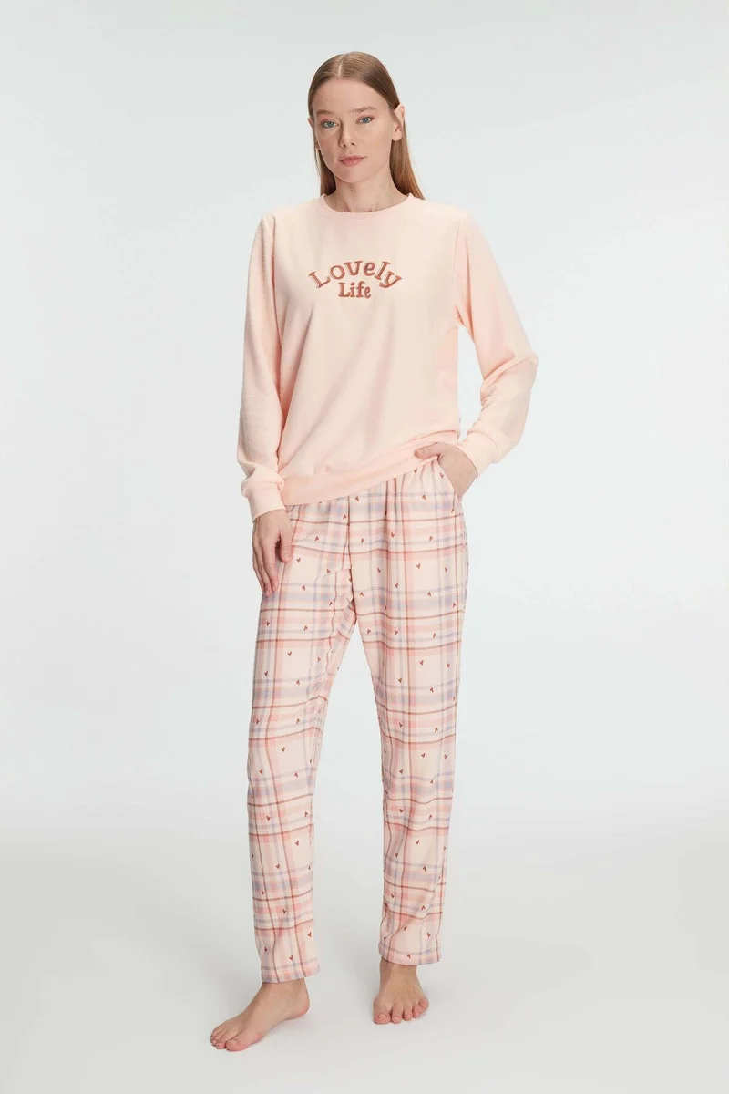 Pamuklu Kışlık Uzun Kol Kadın Pijama Takım
