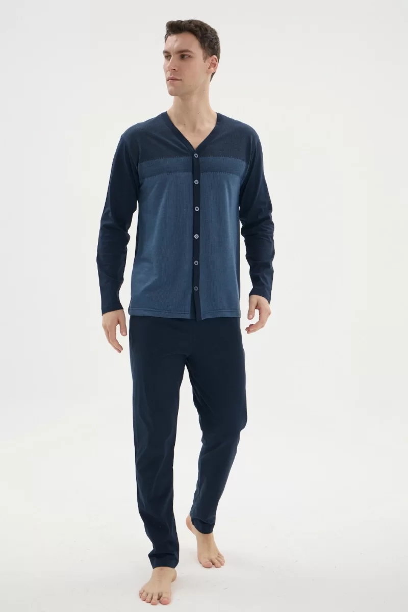Dm-26104 V Yaka Boydan Düğmeli Pijama Takımı