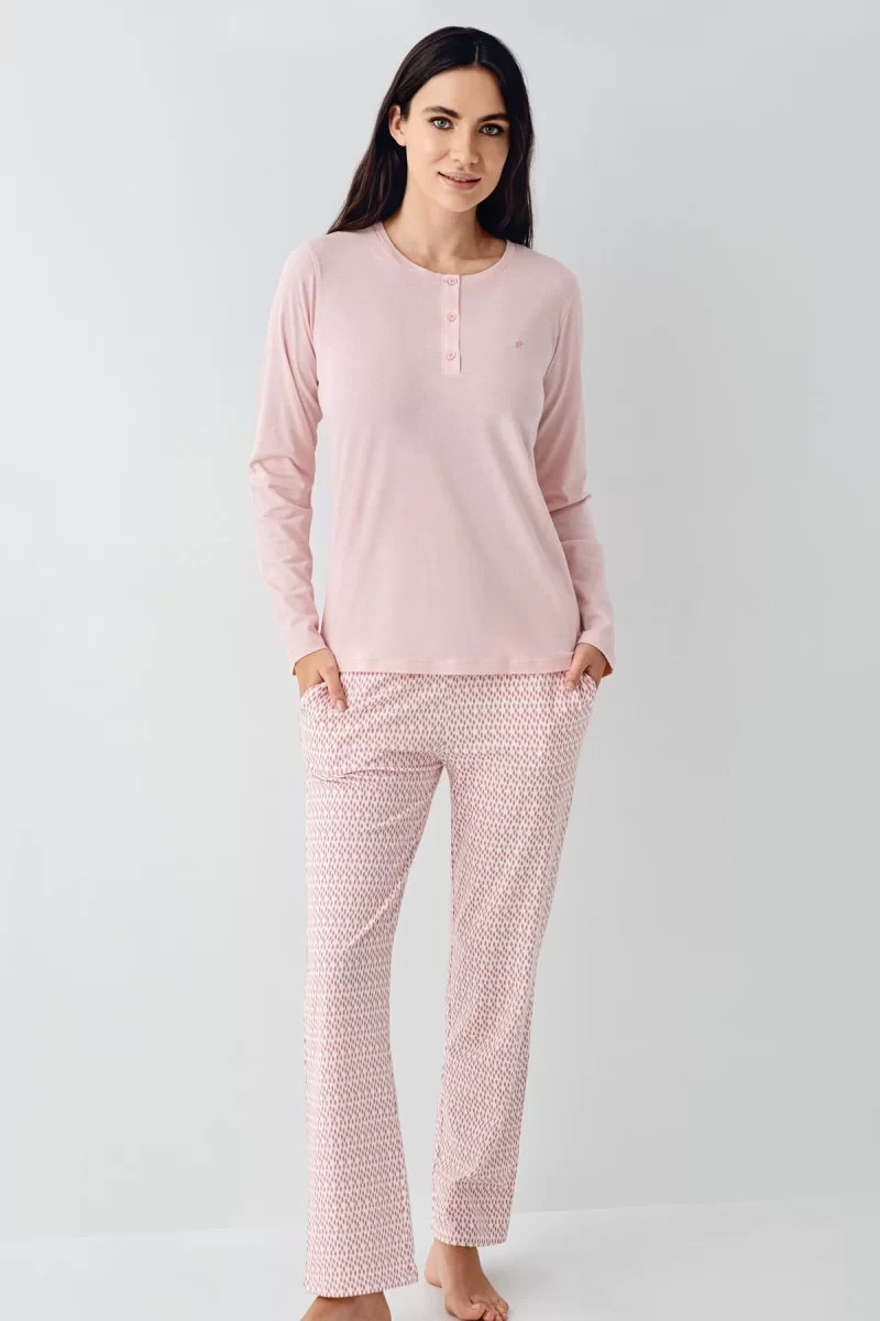 Pierre Cardin 9080-S Kadın Uzun Kol Pijama Takım