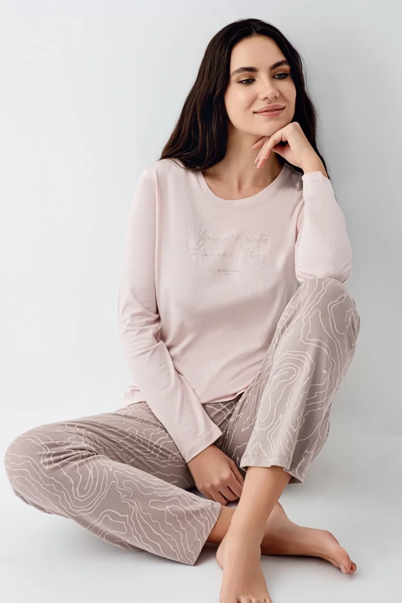Pierre Cardin 9096-S Kadın Uzun Kol Pijama Takım