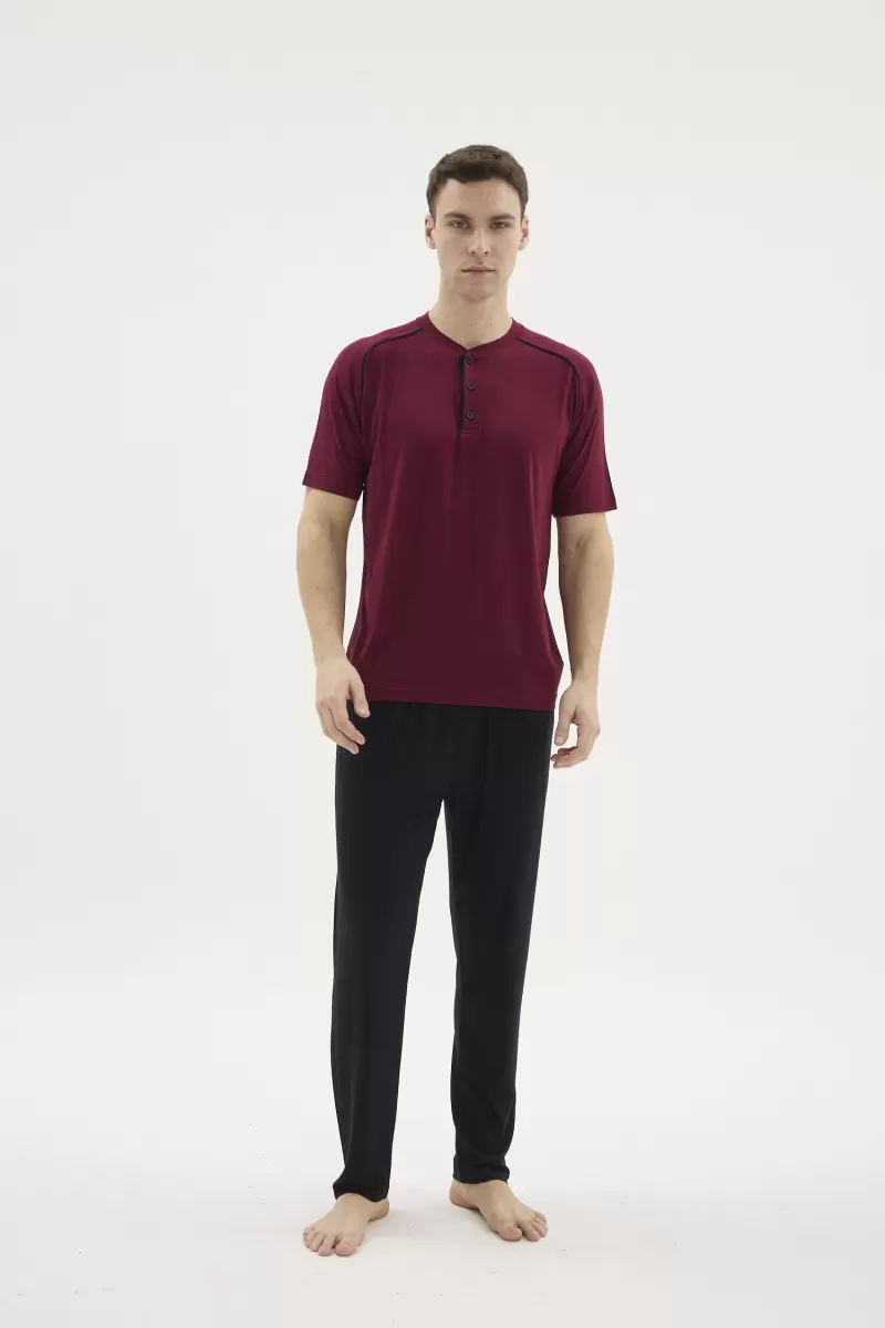 Kocabey KKT-26153 Erkek Midi Yaka Pijama Takımı