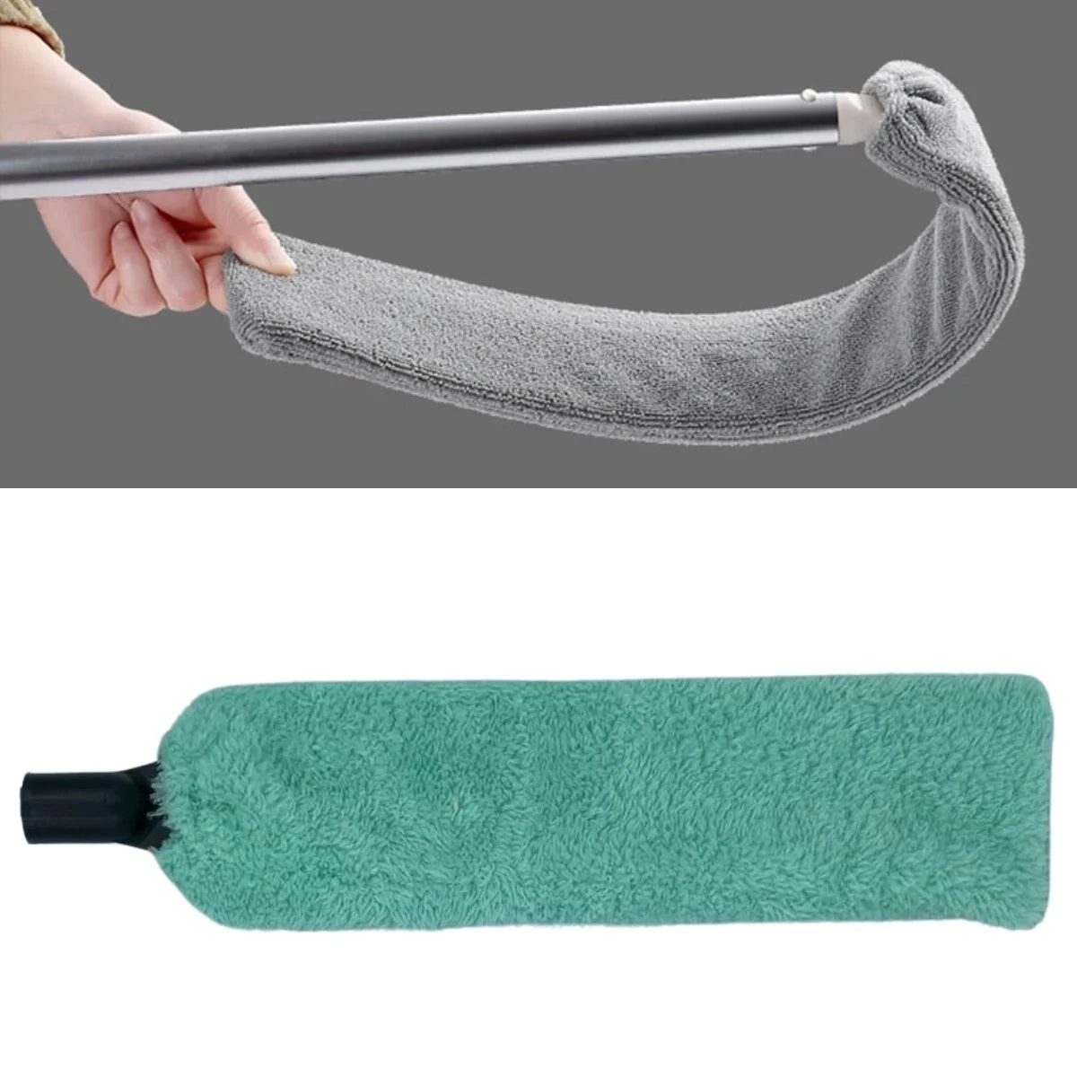 Sihirli Mikrofiber Başlıklı Girintili Yüzey Temizleme Mopu Toz Alma Fırçası