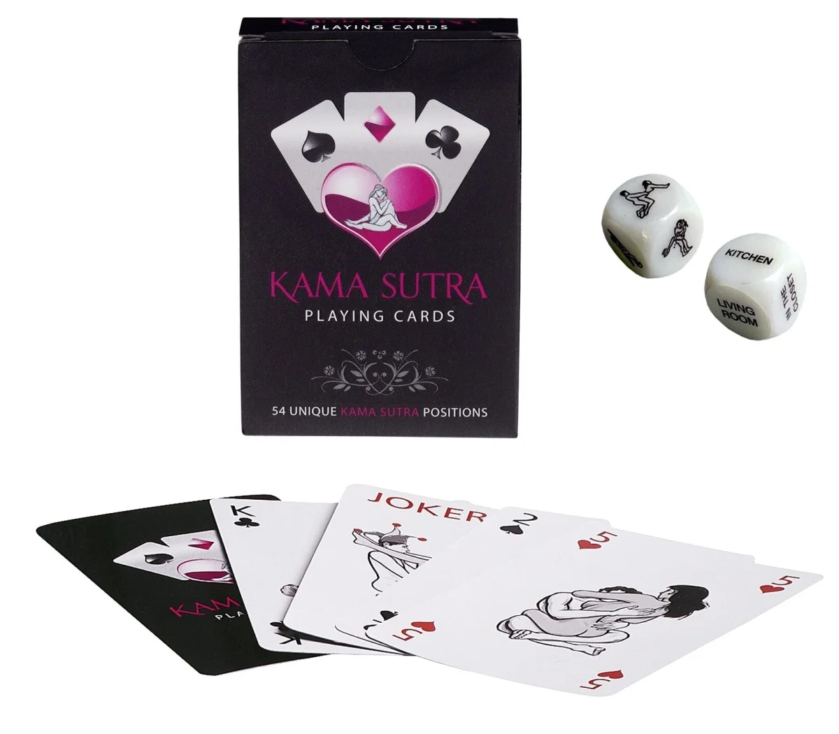 Kamasutra Aşk Seti - Kelepçe - Zar- Kart - Göz Bandı