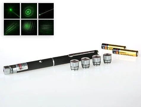 Yeşil Lazer Pointer 100 mW 15 Km Etkili (5 Başlıklı)