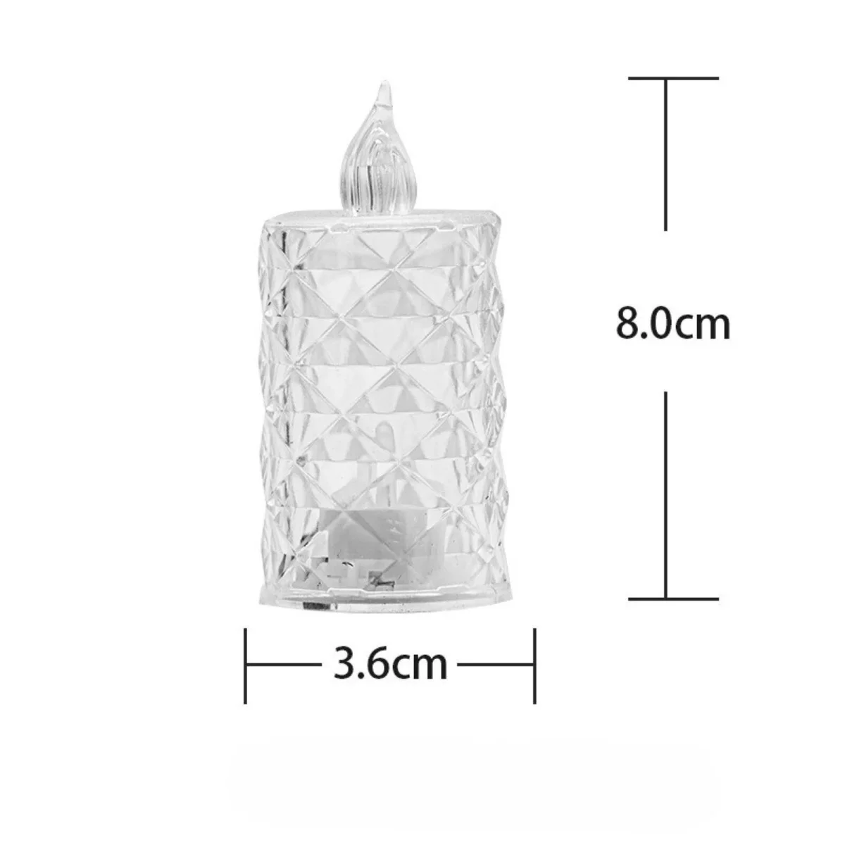 Led Mum Şeffaf Kristal LED Mum Pilli Alevsiz Çay Mumu Düğün Doğum Günü Ortam Işığı