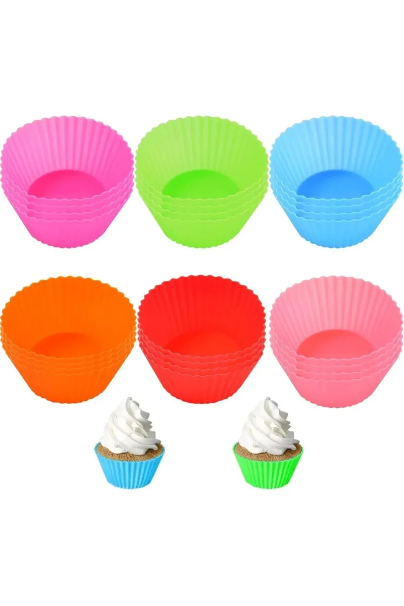 Silikon Muffin Kalıbı - Sürekli Kullanım Muffin Kek Kalıbı 6 ADET